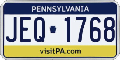 PA license plate JEQ1768