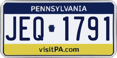 PA license plate JEQ1791