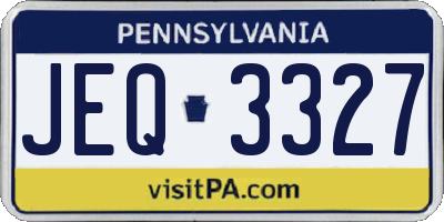 PA license plate JEQ3327