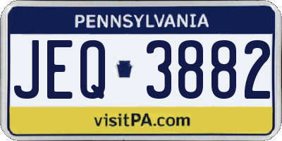 PA license plate JEQ3882