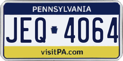 PA license plate JEQ4064