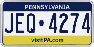 PA license plate JEQ4274
