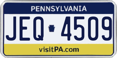 PA license plate JEQ4509