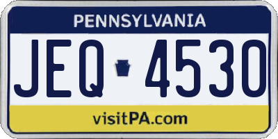 PA license plate JEQ4530