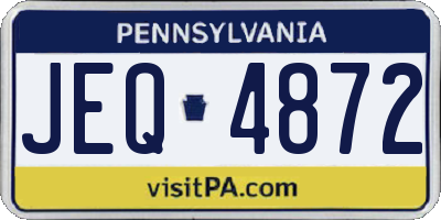 PA license plate JEQ4872
