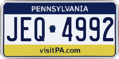 PA license plate JEQ4992