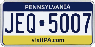 PA license plate JEQ5007