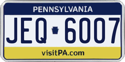 PA license plate JEQ6007