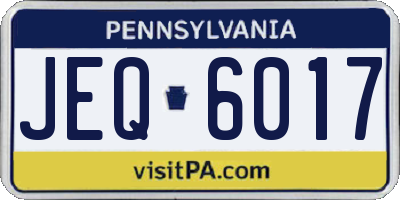 PA license plate JEQ6017