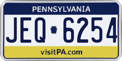 PA license plate JEQ6254