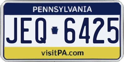 PA license plate JEQ6425
