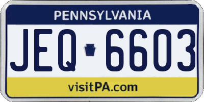 PA license plate JEQ6603
