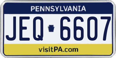 PA license plate JEQ6607
