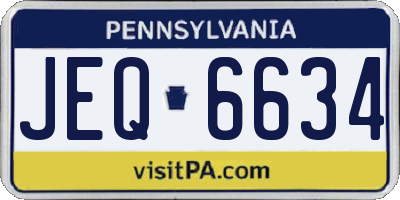 PA license plate JEQ6634
