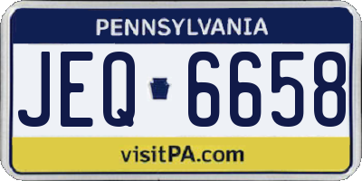PA license plate JEQ6658