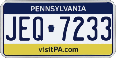 PA license plate JEQ7233