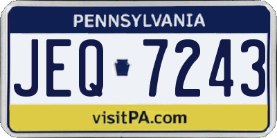 PA license plate JEQ7243