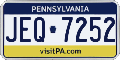 PA license plate JEQ7252