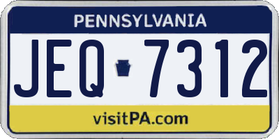 PA license plate JEQ7312