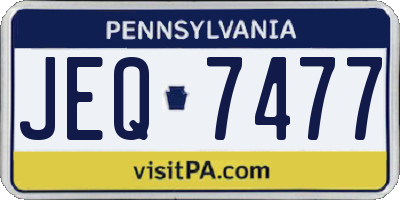 PA license plate JEQ7477