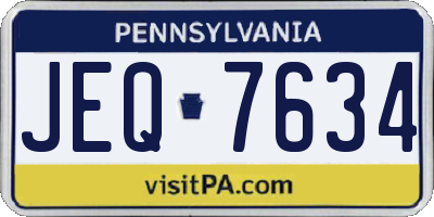 PA license plate JEQ7634