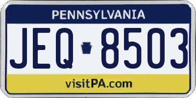 PA license plate JEQ8503