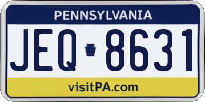 PA license plate JEQ8631