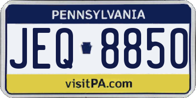 PA license plate JEQ8850