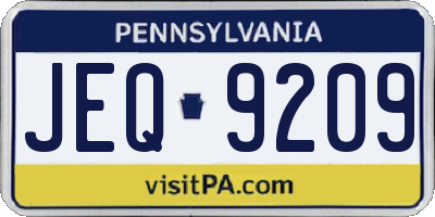 PA license plate JEQ9209