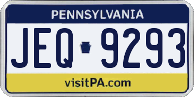 PA license plate JEQ9293