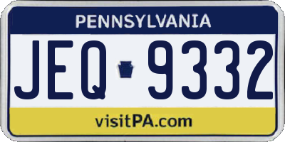 PA license plate JEQ9332