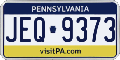 PA license plate JEQ9373