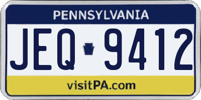 PA license plate JEQ9412