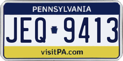 PA license plate JEQ9413