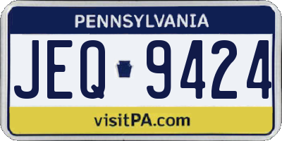 PA license plate JEQ9424