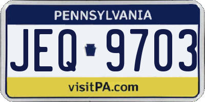 PA license plate JEQ9703