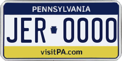 PA license plate JER0000