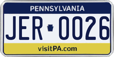 PA license plate JER0026