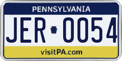 PA license plate JER0054