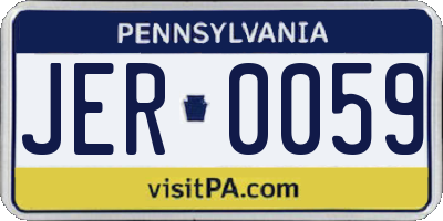 PA license plate JER0059