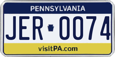 PA license plate JER0074
