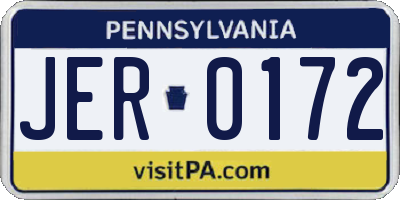 PA license plate JER0172