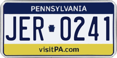 PA license plate JER0241