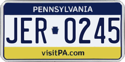 PA license plate JER0245