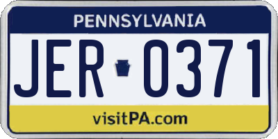PA license plate JER0371