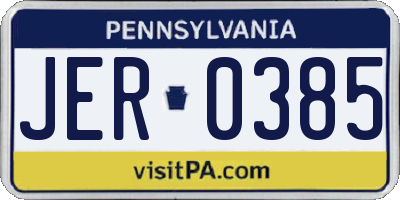 PA license plate JER0385