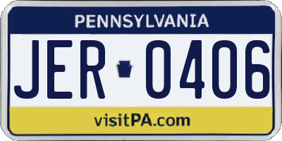 PA license plate JER0406