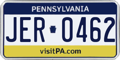 PA license plate JER0462