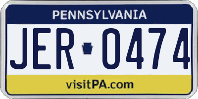 PA license plate JER0474