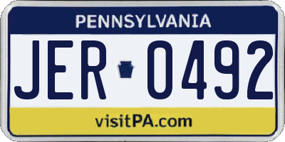 PA license plate JER0492